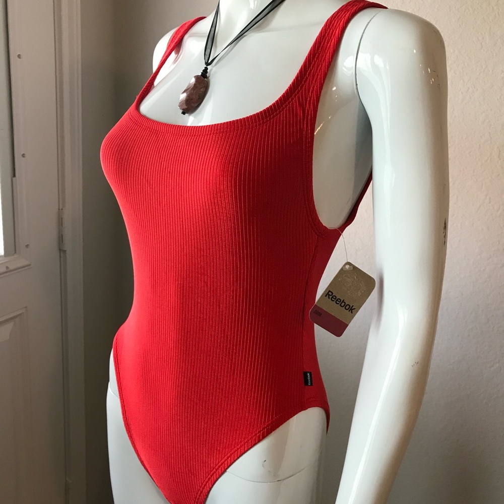 NEW WITH TAGS Reebok Scarlet Ribbed Bodysuit